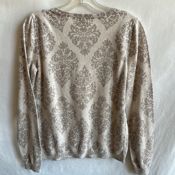 Old Navy cream print cotton sweater, size M - Picture 5 of 8